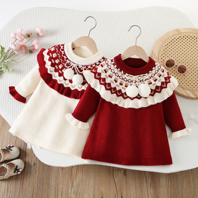 Baby Clothing Line - Gaun Rajutan Anak Perempuan Gaun Sweter