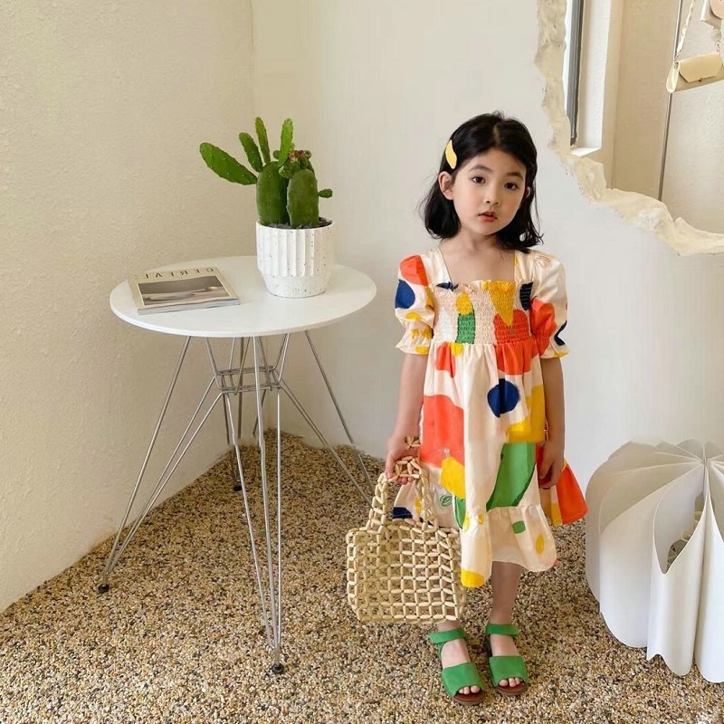 Baby Clothing Drawing - Gaun Anak Perempuan Model Kerut Warna-Warni