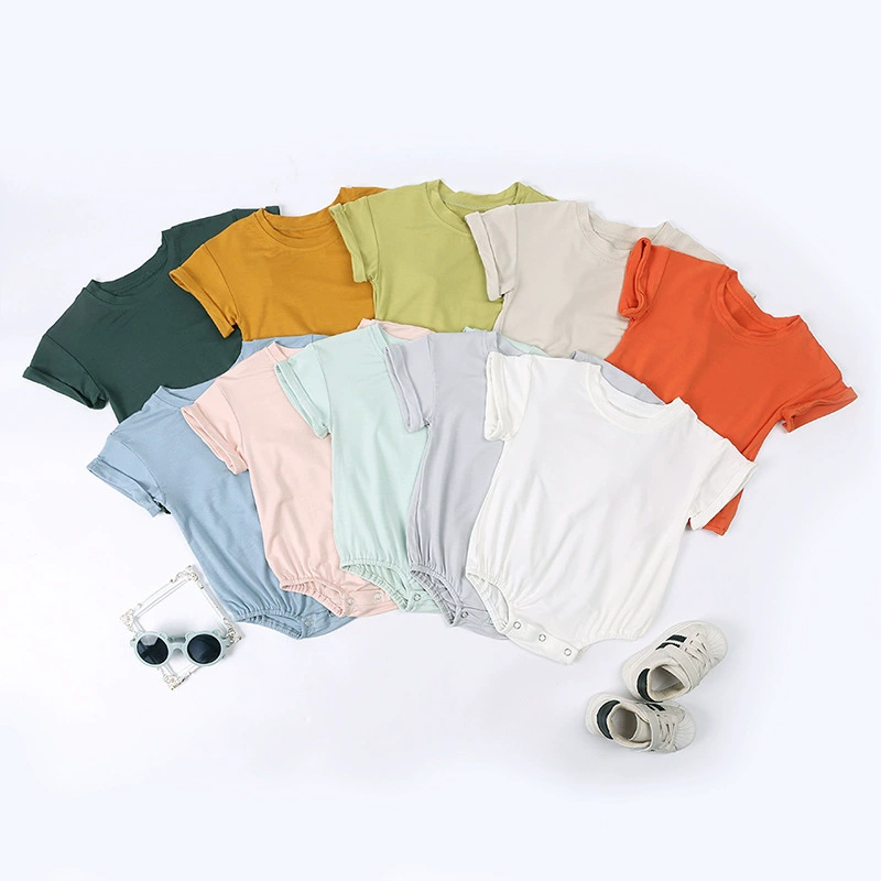 Bamboo Bodysuit Baby - Romper Lengan Pendek Polos Dasar untuk