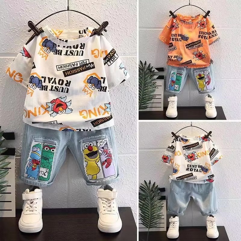 Kaos Katun Lengan Pendek Motif - Baby Clothing Drawing ulasan dan harga