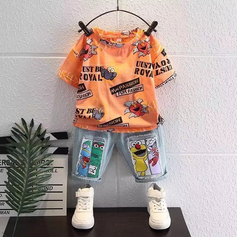 Kaos Katun Lengan Pendek Motif - Baby Clothing Drawing ulasan dan harga