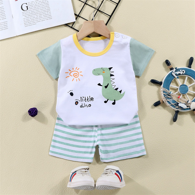 Kaus Katun + Celana Pendek Set - Baby Clothing Dividers ulasan dan harga