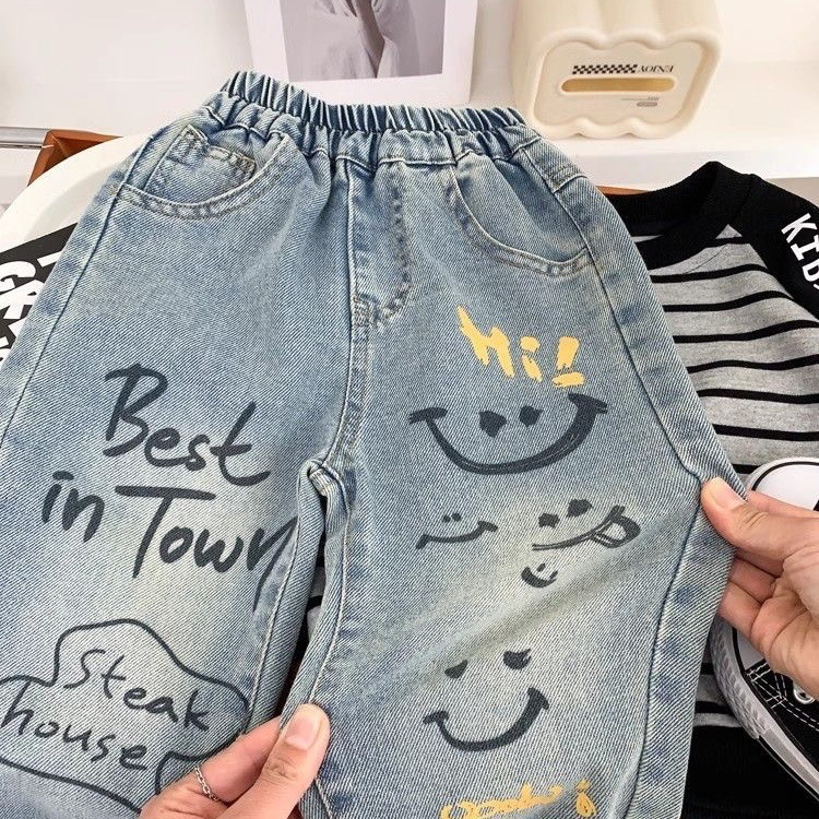 Celana Denim Grafiti Katun Lon - Baby Clothing Drawing ulasan dan harga